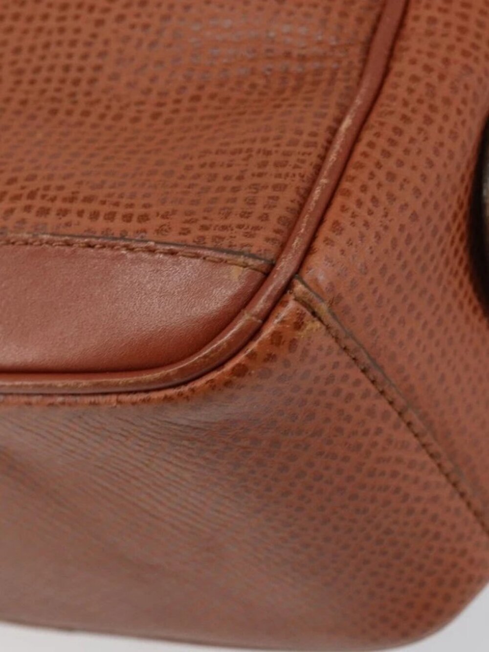 Christian Dior Hand Bag Leather 2way Brown Gold Auth - Picture 11 of 16